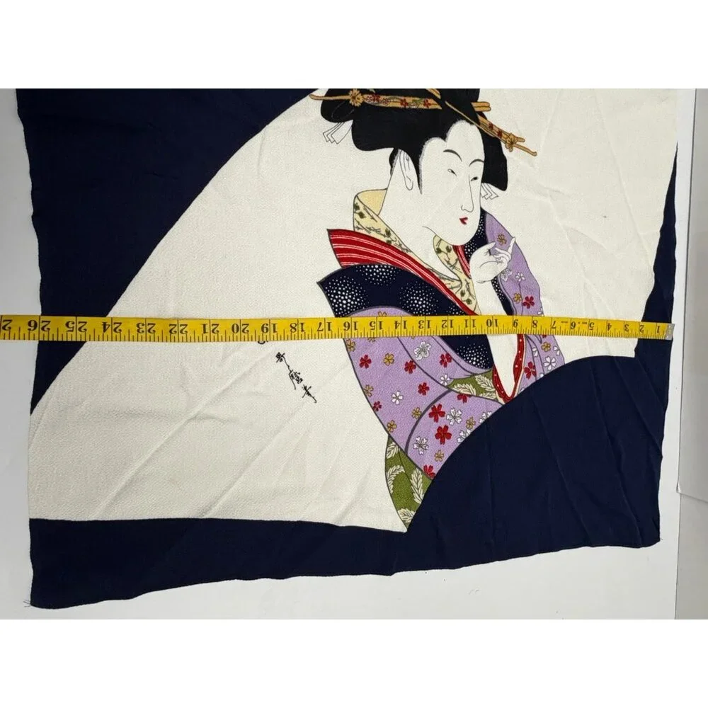 Geishas Square Scarf Japanese Traditional Textile Art